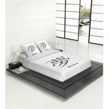 TSUKI Juego Funda Nórdica japonesa DREAM negro/blanco/ Zen Chillout