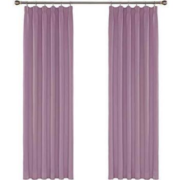Amazon Brand - Umi Cortinas Opacas Térmicas Aislantes Frio y Calor para Dormitorio Matrimonio Salón Hotel Casa Fruncido 2 Piezas 132x242cm Rosa Claro