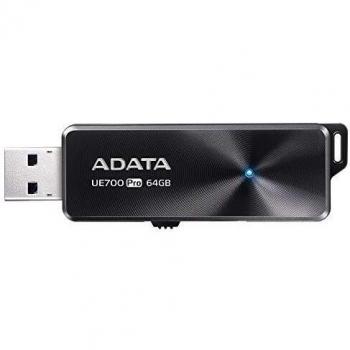 Unidad Flash USB ADATA UE700 Pro 64GB, USB 3.1, Velocidades de Lectura 190 MB/s y Escritura 50 MB/s, Color Negro