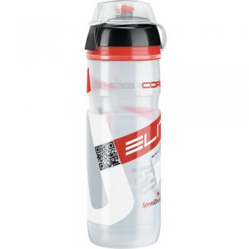 Elite Corsa Mtb - Bidón de ciclismo, color transparente/rojo, 750 ml