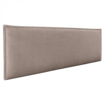 Cabecero Tapizado de Lino Natural Liso con Ribete - Moderno 150x50cm (Tierra)