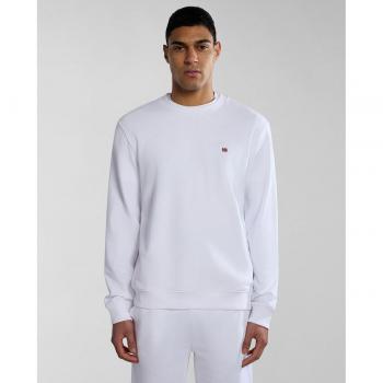 Napapijri Sudadera de hombre Balis Crew Sum 2 lisa con cuello redondo, color Bright White