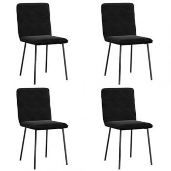 Black Velvet Dining Chairs Set of 4