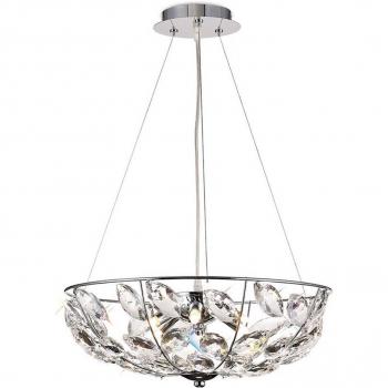 Lámpara colgante Galilea 6 luces G9 cromo pulido y cristal