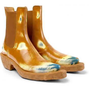 Camper Venga Unisex Washed Effect Leather Ankle Boots - Size 38 - Brown/Beige/Blue
