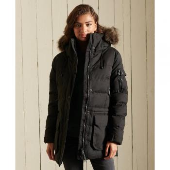 Superdry Women's Microfibre Expedition Parka Jacket - Jet Black