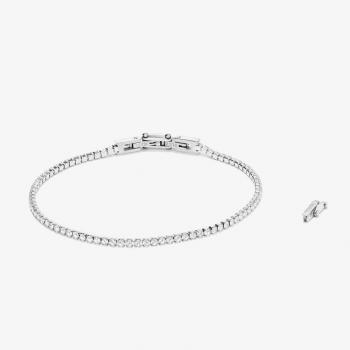 Pulsera Radiant Riviere Plata Blanco Freedom RH000008 - Pulsera de hombre de acero plateada con diseño elegante y moderno