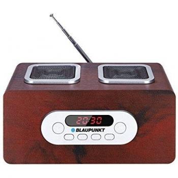 Blaupunkt PP5BR Radio Portátil de Madera con Bluetooth, FM/AM, altavoz integrado, diseño retro y batería recargable