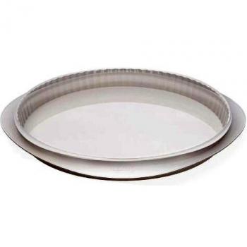Lékué Crystal Silicone - Molde para Quiche, 28 cm, Color Blanco translucido