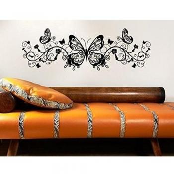 WTD 383 - Adhesivo Decorativo para Pared, diseño de Mariposas, Color Berenjena, 70 x 214 cm