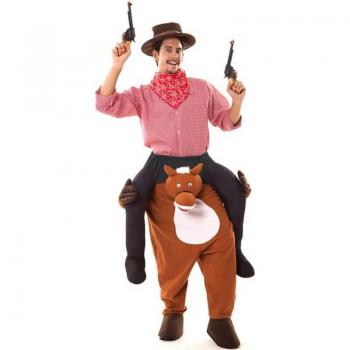 Disfraz de Cowboy a hombros de Caballo para adultos