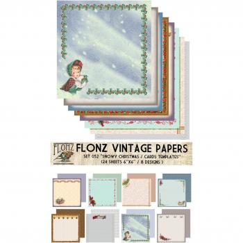 Paper Pack (24sh 6x6) Christmas Cards Templates FLONZ Vintage Paper for Scrapbooking and Craft