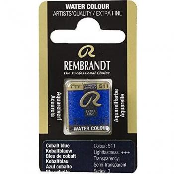 Talens : Rembrandt Watercolour Paint : Half Pan Cobalt Blue