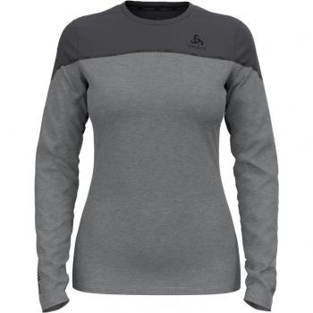 Camiseta interior técnica Odlo BL TOP cuello redondo manga larga REVELSTOKE PW 150 gris oscuro melange mujer