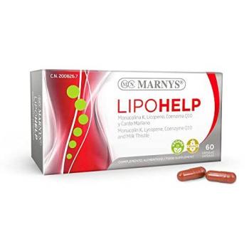 Lipohelp 60 cápsulas vegetales - Control del Colesterol - Mantiene los niveles Normales de LDL-Colesterol en Sangre - MARNYS®