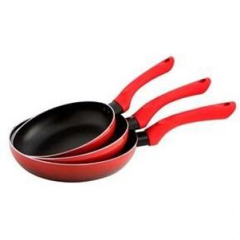 Pack de 3 sartenes QUID TOKIO Ø20/Ø24/Ø28 cm antiadherentes rojo