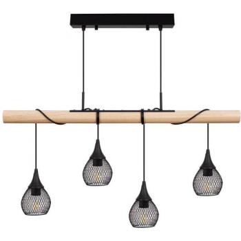 Iluzzia Lámpara Colgante De Madera Y Metal Monah Blanco