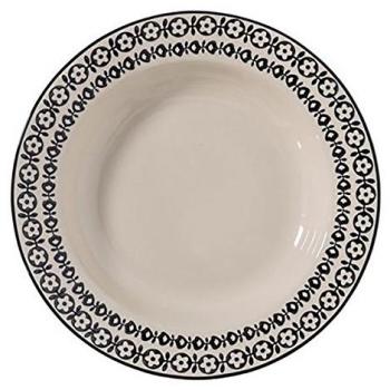 Bloomingville Plato hondo Julie, Blanco/Negro 25 cm