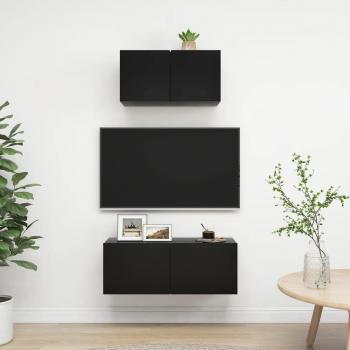 vidaXL Set de muebles de salón 2 piezas de madera ingeniería 60/80 x 30 x 30 cm