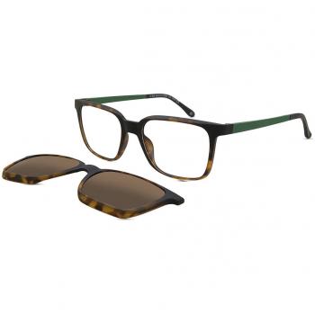 Cuadrado Clip-On Plástico Tortoiseshell Armazones y Lentes Recetadas para Hombre - Gafas Anti-Azules - SmartBuy Collection