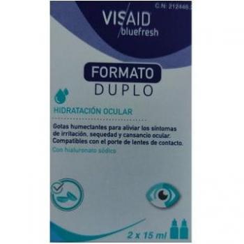 Avizor Visaid Bluefresh 15 Ml Duplo - Hidratación Duradera, solución hidratante para lentes de contacto, fórmula avanzada que proporciona una hidratación duradera, incluye dos frascos de 15 ml cada uno