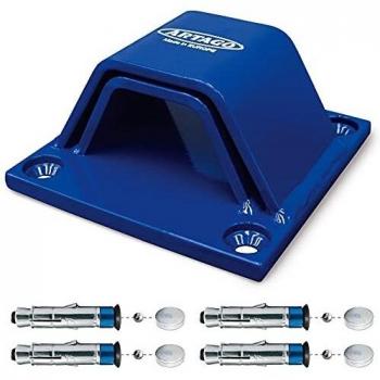 Artago 61 Anclaje Suelo Alta Seguridad Doble Puente 6+6 Homologado Sold Secure, Tacos Especiales Blindados, Base de 10mm, Azul