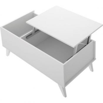 Mesa de Centro Elevable Ness Blanco 41x99x60 cm