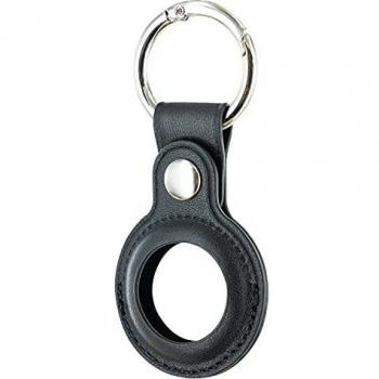Muvit Universal Black PU Leather Keychain for Apple AirTag