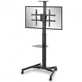 Carro de TV móvil PureMounts PM-CART-70B para pantallas de 37'' a 70'', con estante, color negro