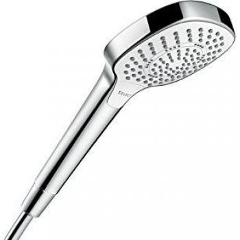 Hansgrohe 26810400 Croma Select E 110 Multi ducha de mano, 3 tipos de chorro, blanco/cromo