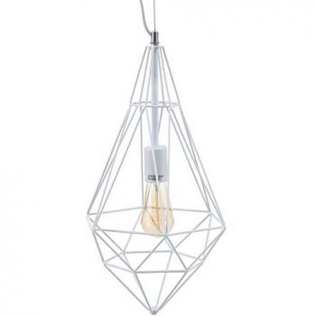 Lámpara de Techo Colgante de Metal Blanco 26 x 26 x 46 cm