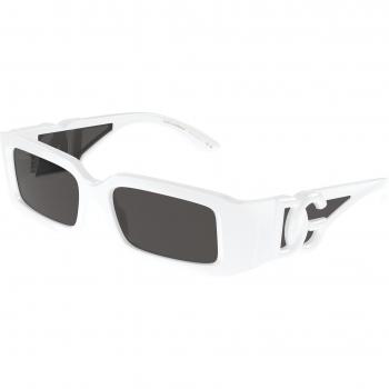 Dolce & Gabbana DG6197 Col. 331287 Unisex Square White Frame Dark Grey Lens Sunglasses, Size: 53 MM