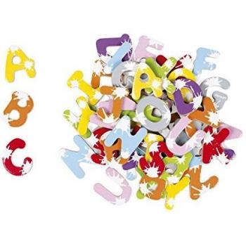 Juego de 52 Letras Magnéticas, Motivo de Salpicaduras, Accesorios para Pizarra, Aprendizaje de La Lectoescritura, Ideal para Niños Desde Los 3 Años, J09612