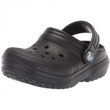 Crocs Classic Lined Clog - Black - Size: 5 - Unisex Big Kid Shoes