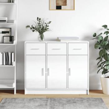 Aparador blanco pulido 91x28x75 cm madera multicapa