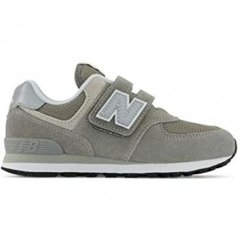 New Balance 574 Core Hook & Loop Grey/White Kids' Sneakers - Size 28.5