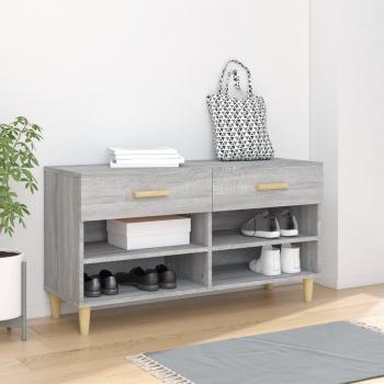 Zapatero gris Sonoma 102x35x55 cm madera multicapa
