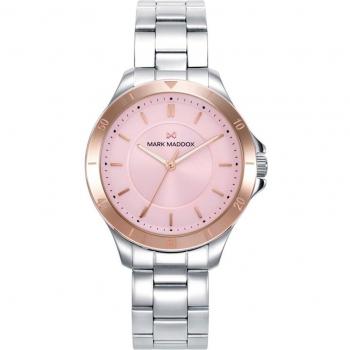 Reloj Mujer Plateado con Esfera Rosa Mark Maddox - MM1018-77