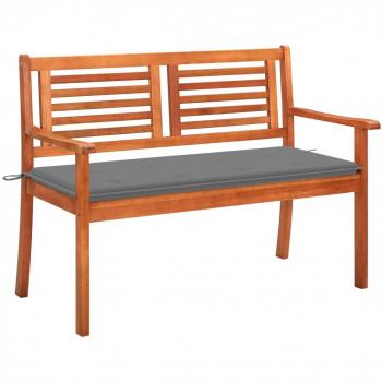 2-Seater Garden Bench with Cushion 47.2 Solid Eucalyptus Wood
