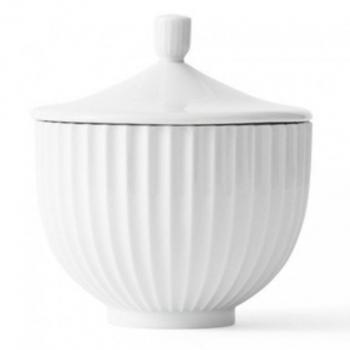 Lyngby bombonera de porcelana 10cm blanco