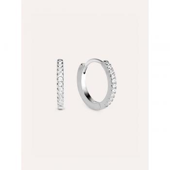 Pendientes Aro Cleo L de Plata de Ley 925 bañados en rodio - Joyas elegantes y sofisticadas para mujer