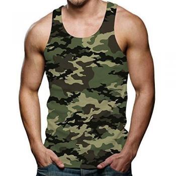 RAISEVERN Camisetas Hombre Verano, Floral Skull 3D Camisetas Tirantes Sin Mangas Casuales Divertidas X-Grande