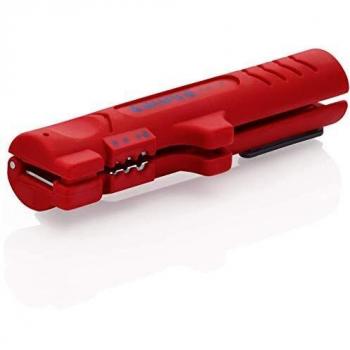 Knipex Pelacables 16 64 125 SB para cables planos y redondos, rango de uso de 4 a 13 mm, color rojo