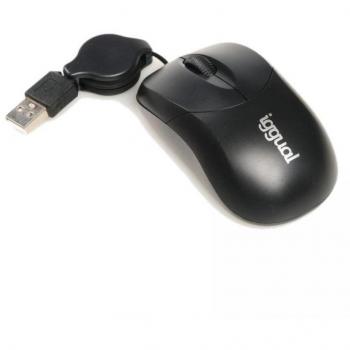 Iggual COM-Basic Ratón Retráctil 800DPI USB Negro IGG316832 Ambidextro