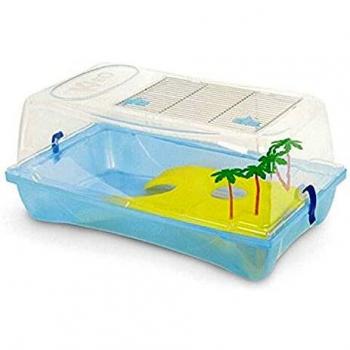 Arquivet Tortuguera Kleo - Acuaterrario Isla con Palmeras para Tortugas - Tortuguero de plástico - Tortuguero para casa y jardín - Tortugas Adultas y crías - 57 x 33 x 25 cm