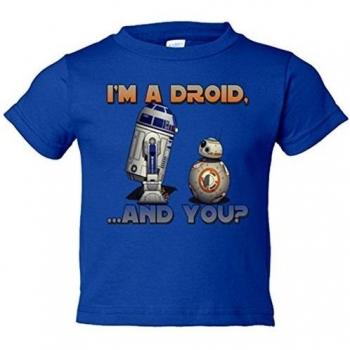 Camiseta niño Star Wars I Am A Droid And You R2D2 BB8 androides - Azul Royal, 7-8 años