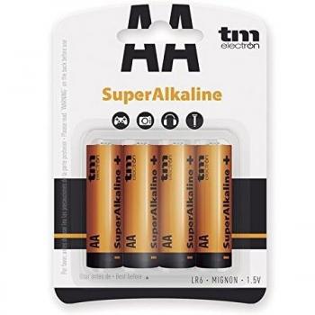 TM Electron PILALR6TME - Pack de 4 Pilas alcalinas, Color Naranja