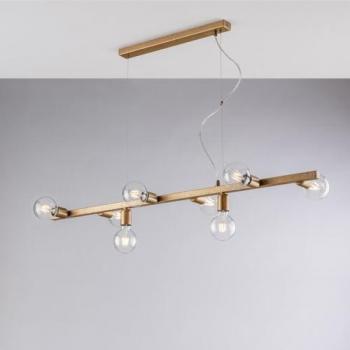 Araña contemporánea Fabian dorada 8 luces E27