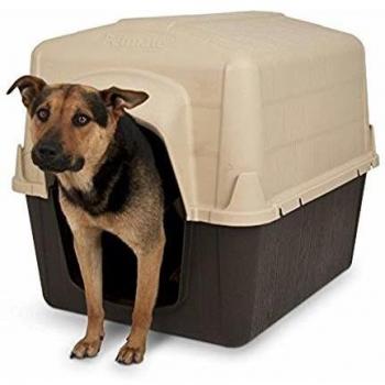 Aspen Pet Petbarn 3 Large Plastic Dog House Brown/Sand 30 in. H X 29 in. W X 38 in. D