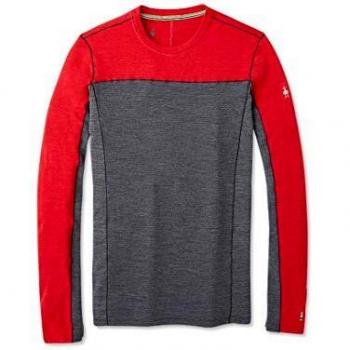 Smartwool Merino Sport 250 Camiseta de Manga Larga para Hombre, Merino Sport 250 - Camiseta de Manga Larga, Hombre, Color Chili Pepper Heather, tamaño Extra-Large